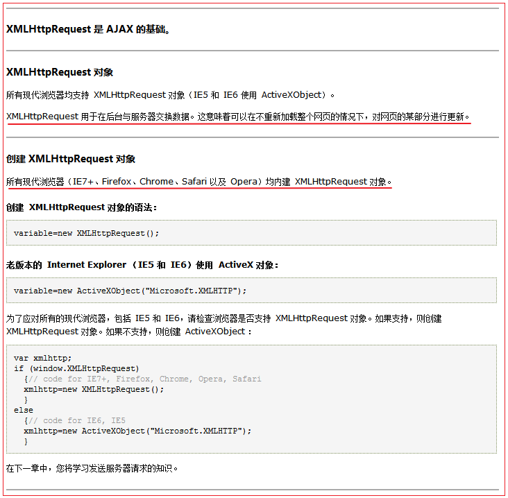 XMLHttpRequest对象的用法