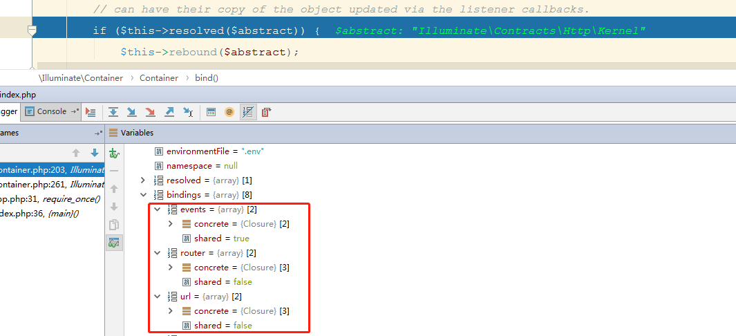 绑定服务时记录的bindings属性的数据格式