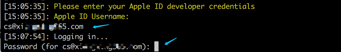 输入开发者账号和密码