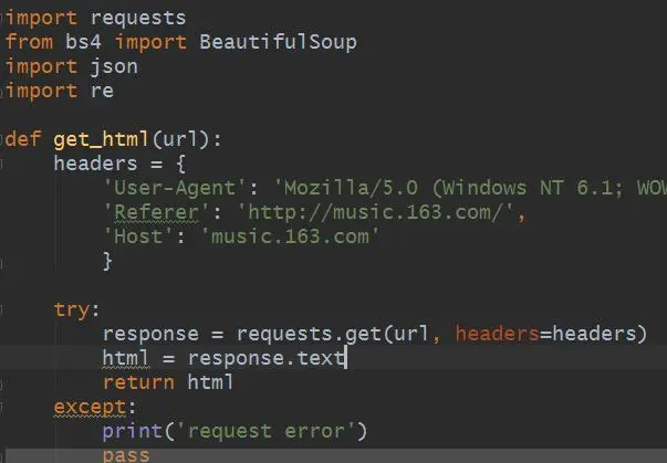 基于Python网易云音乐歌词爬取