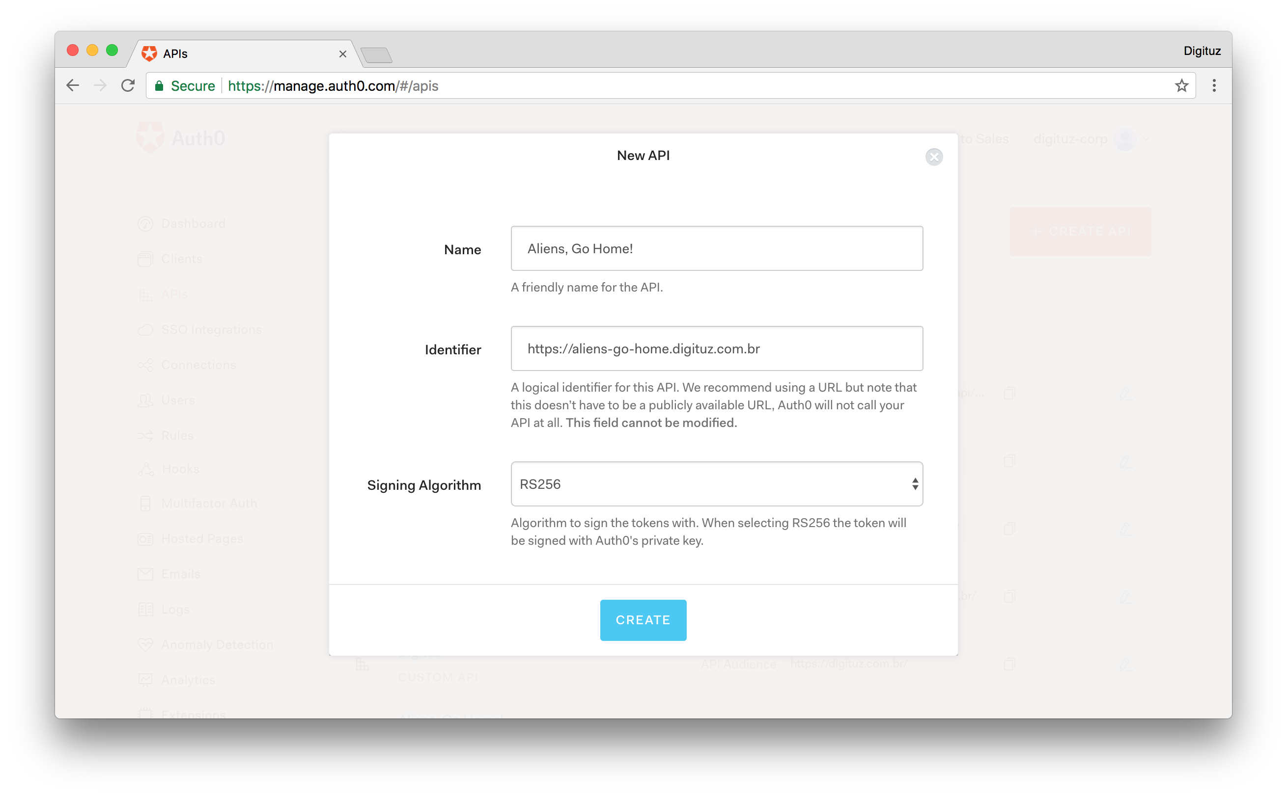 为 Socket.IO 实时服务创建 Auth0 API