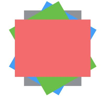 多个div叠加旋转后的效果