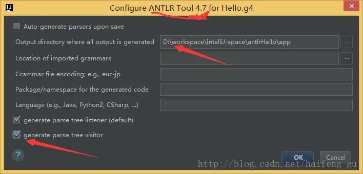 antlr代码生成配置
