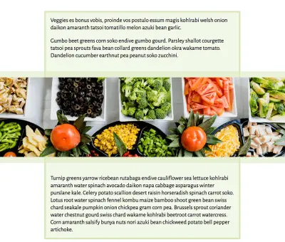 A single column layout, with a full width image