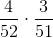 \frac{4}{52} \cdot \frac{3}{51}