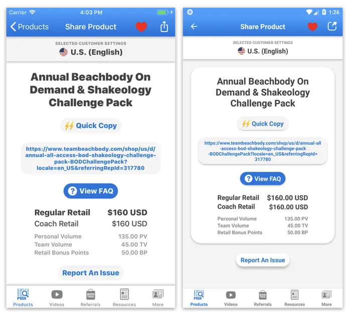 BB Links iOS vs Android React Native