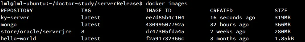 本机的四个 Docker 镜像