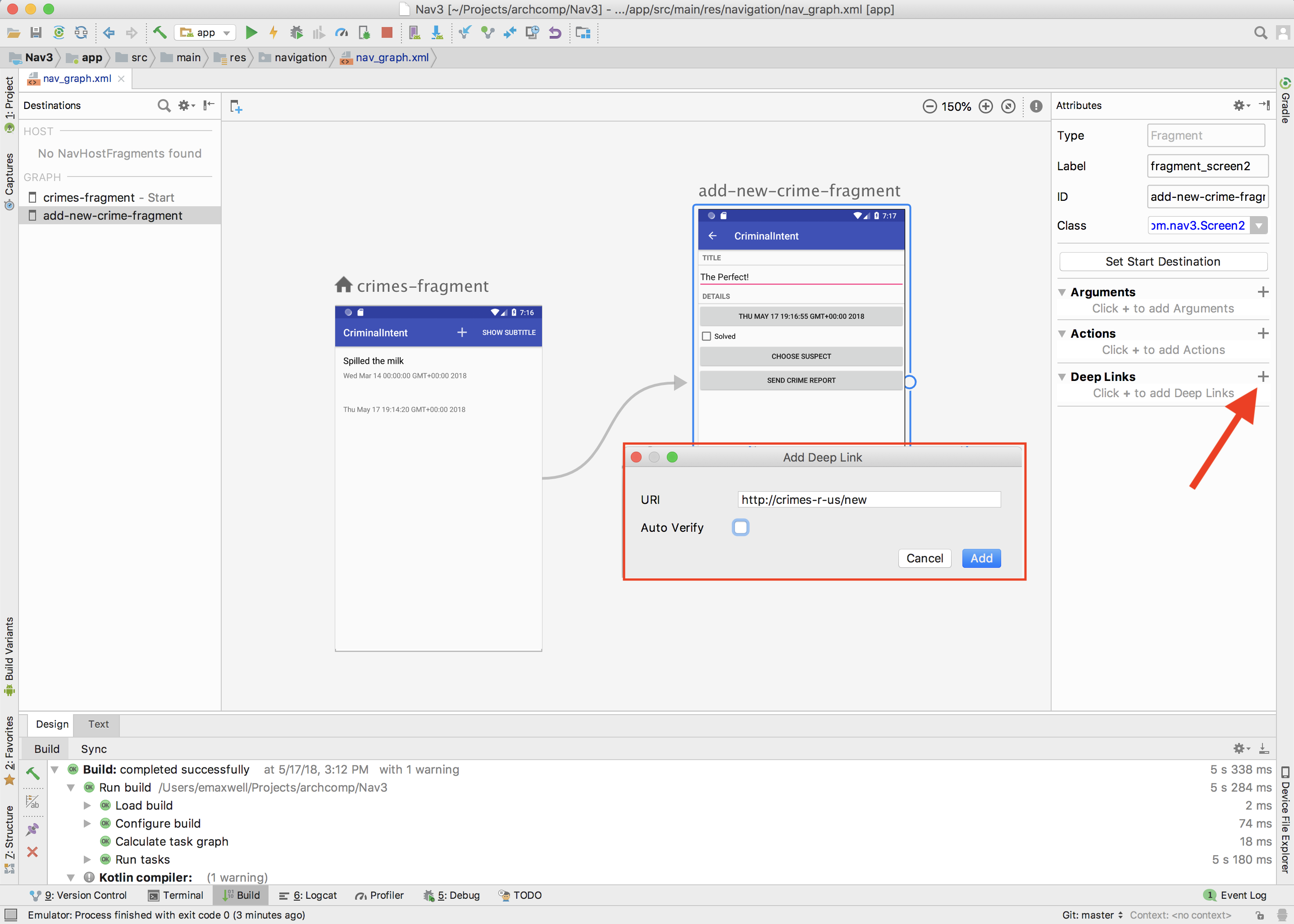 Deep Linking using Navigation Editor
