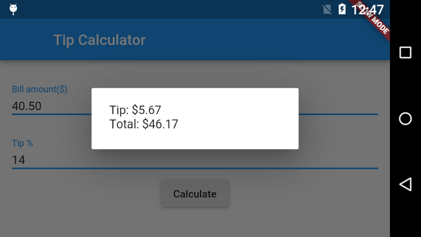 Tip calculator app