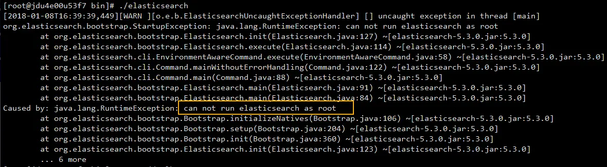 can not run elasticsearch as root