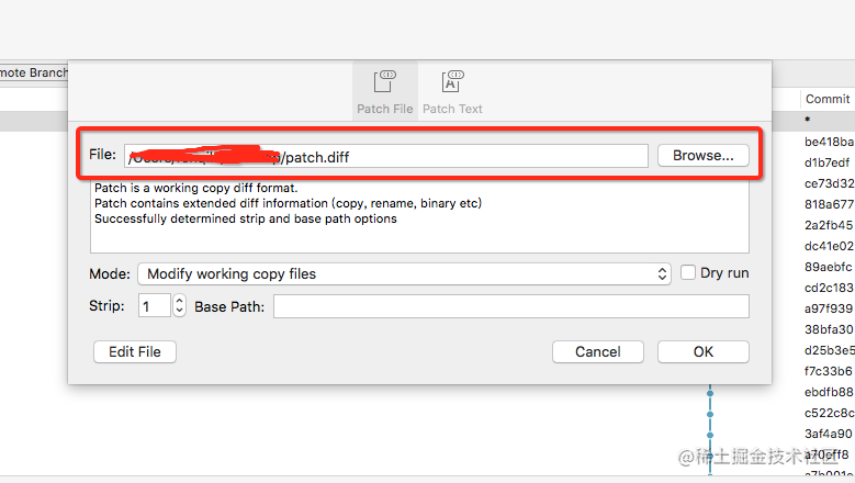 Git patch diff 