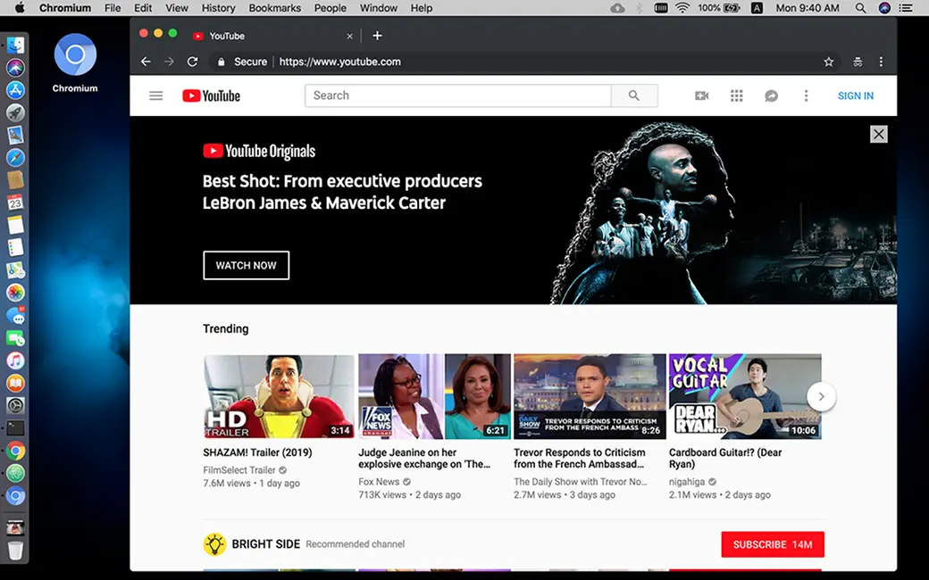 chromium youtube
