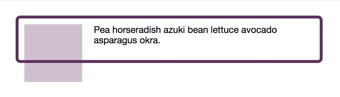 The box around the text does not clear the float