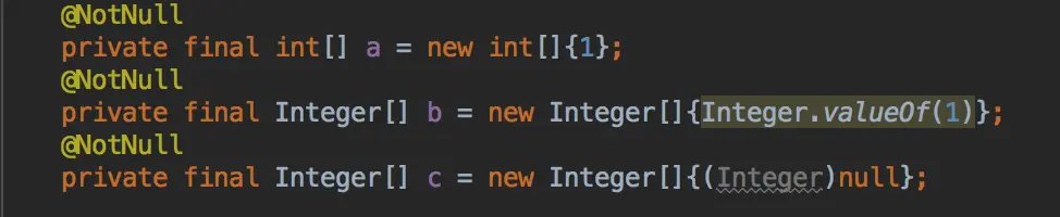 等同Java声明的数组