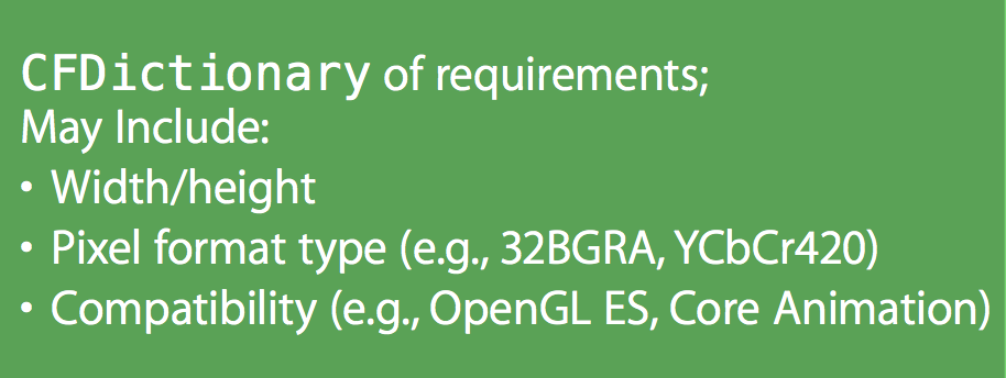 pixelBufferAttributes