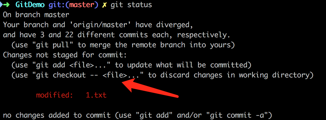 git status中的 checkout