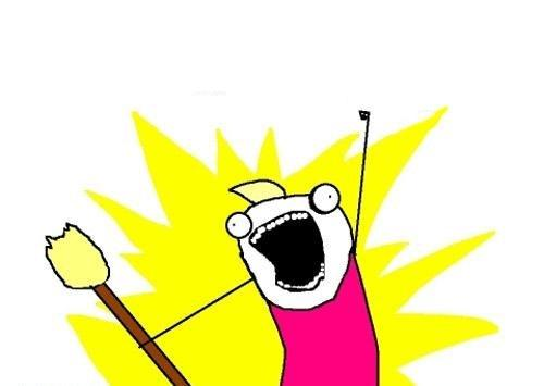 Cartoon Image of Excited Guy Playing Guitar