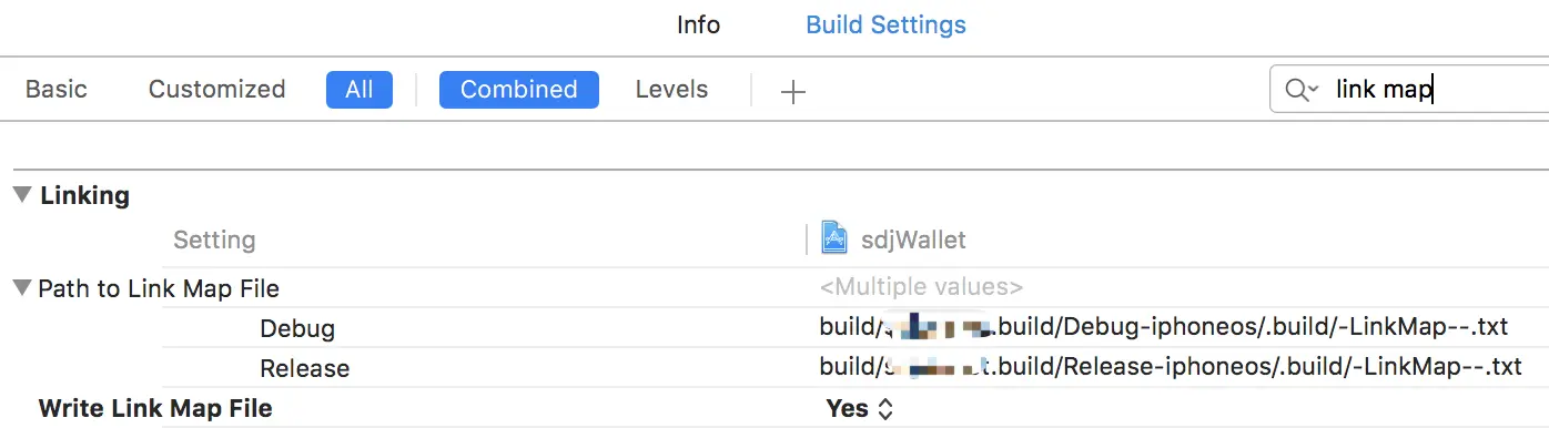 Link Map File Setting