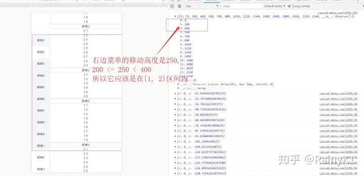 找到滚动位置对应的index