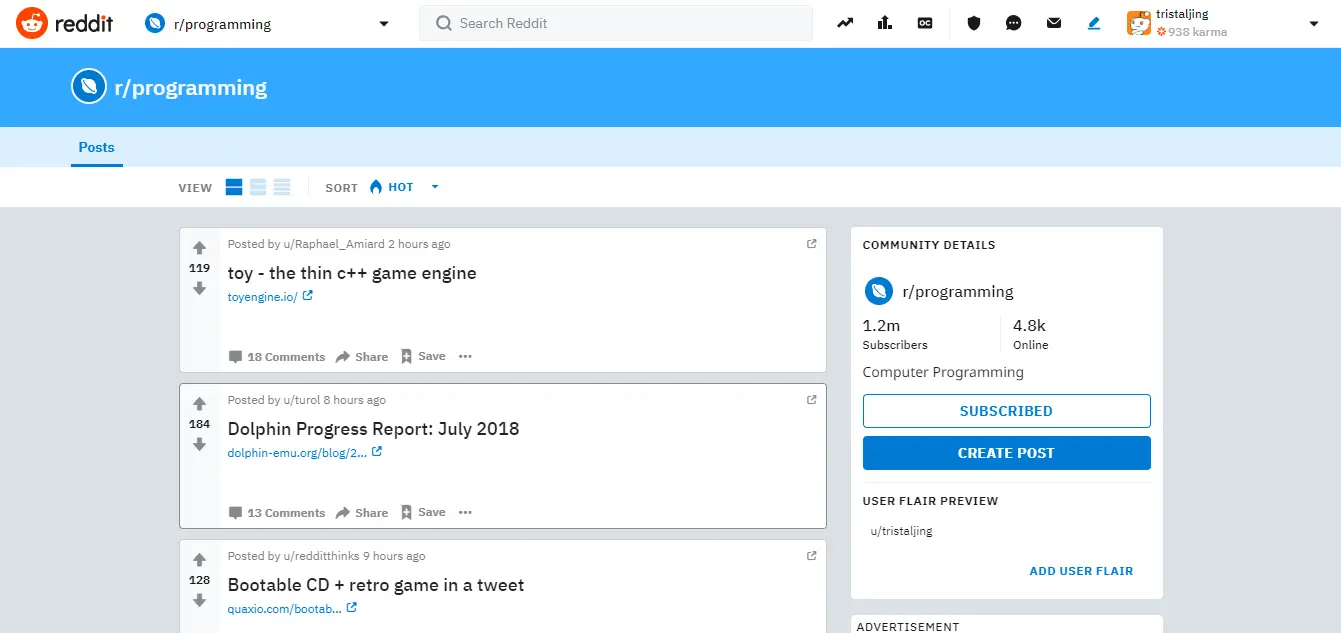 网页开发社区类Reddit