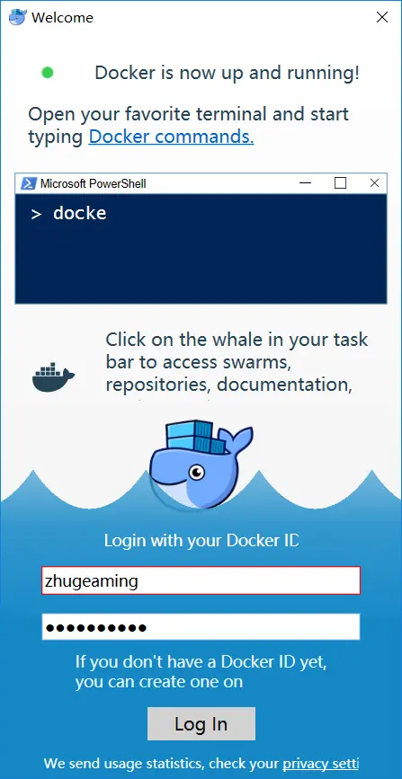 登陆docker