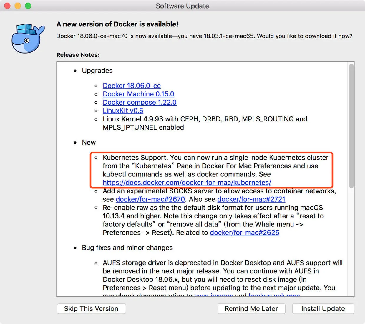 docker支持kubernetes