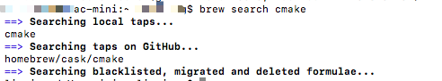 brew search cmake