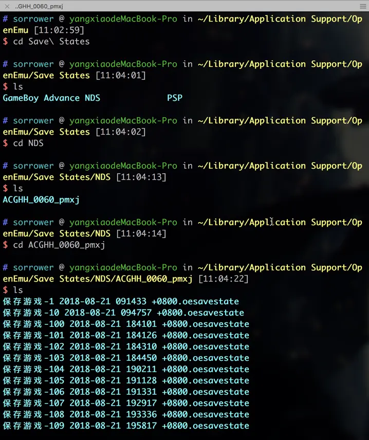 模拟器存档目录