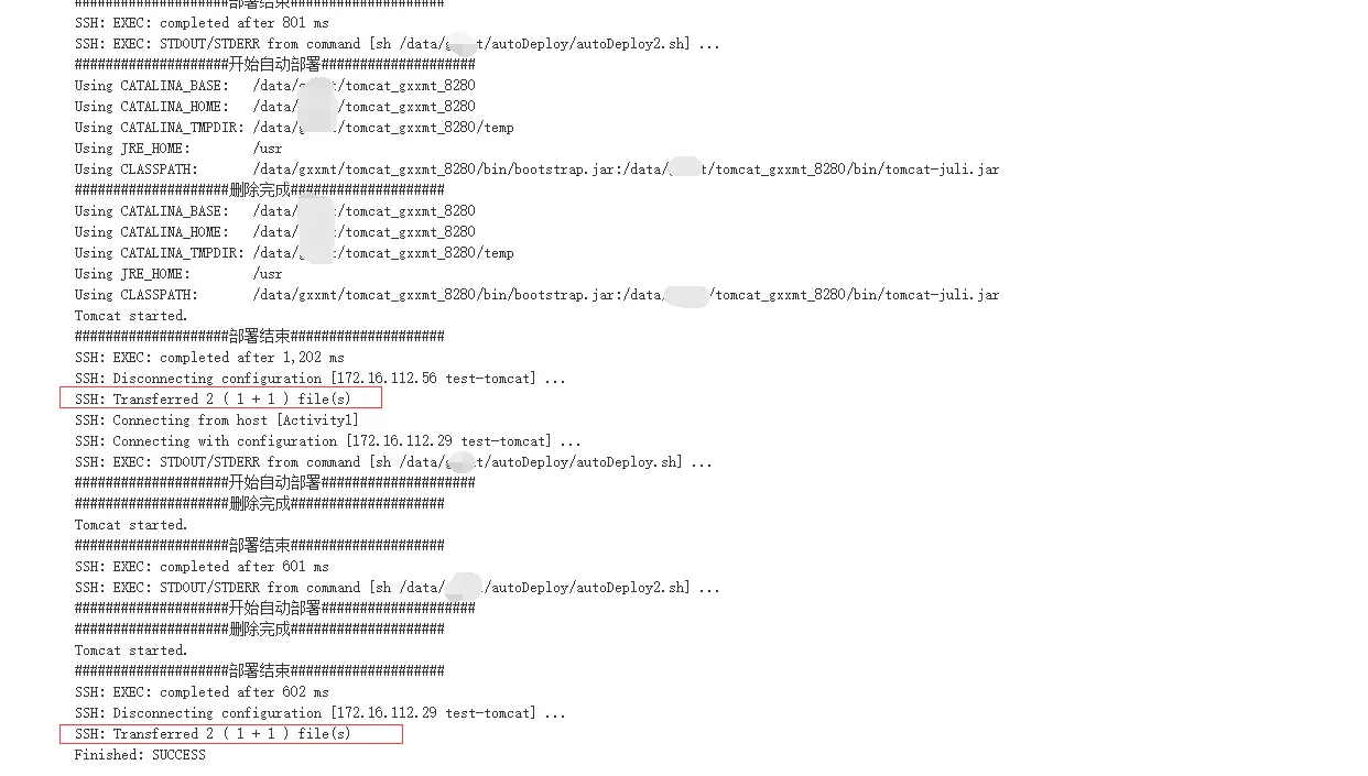 项目构建编译部署成功