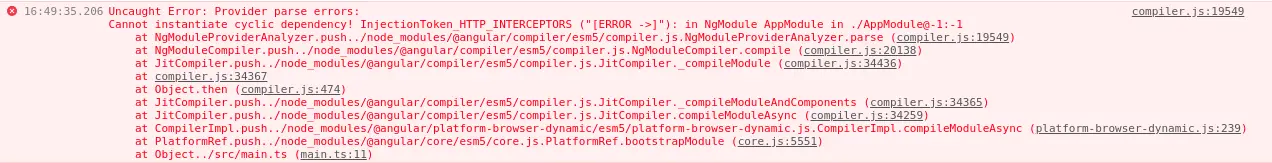 interceptor 循环引用报错