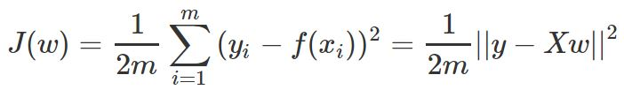 线性回归模型所用的损失函数公式