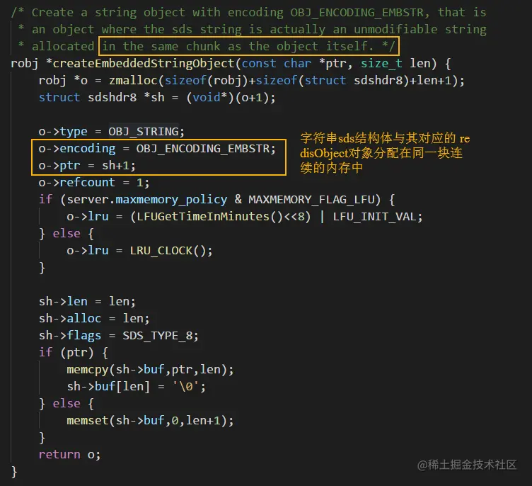 embedded string