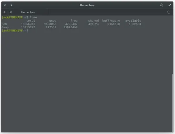 图 3 ：free 命令的输出简单明了。