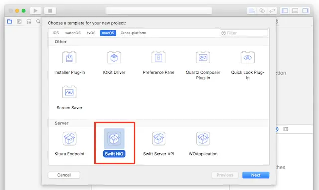 创建新项目-SwiftNIO