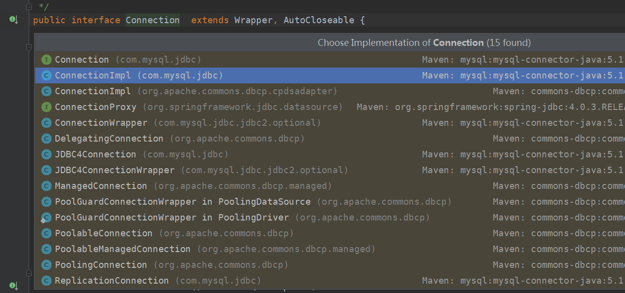 Connection的实现类