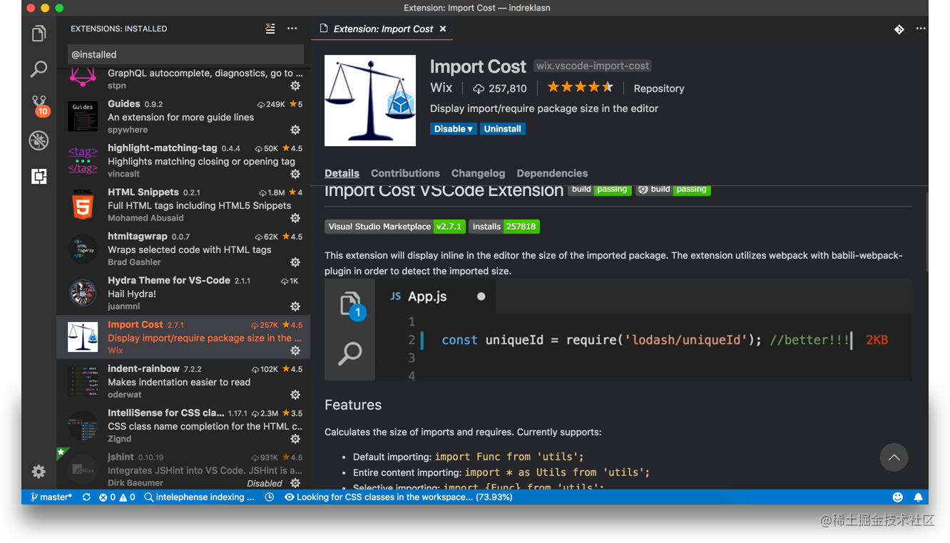 30个极大提高开发效率的Visual Studio Code插件