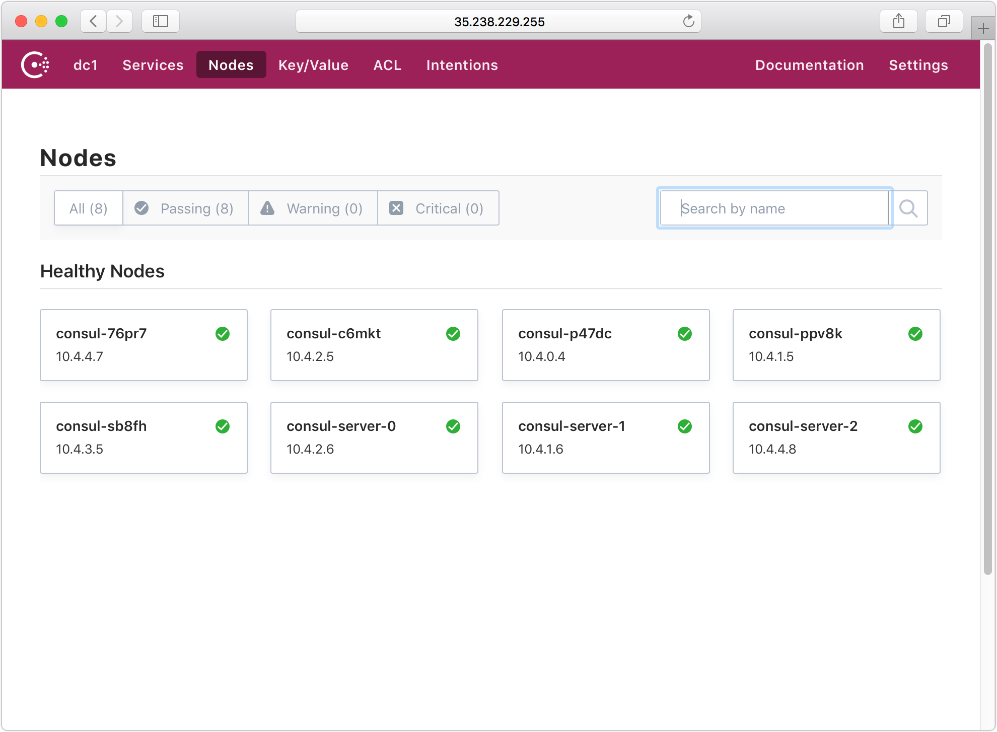 Consul UI Running on K8S