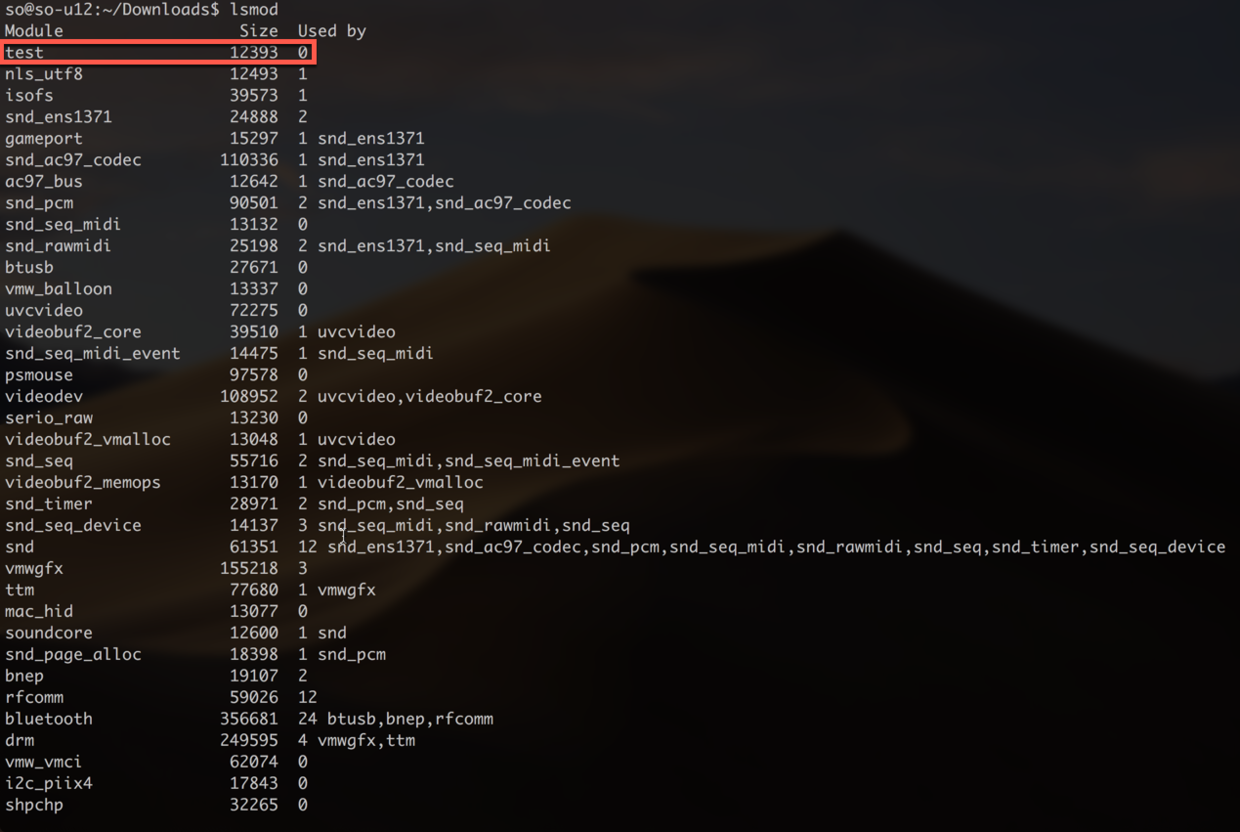 lsmod