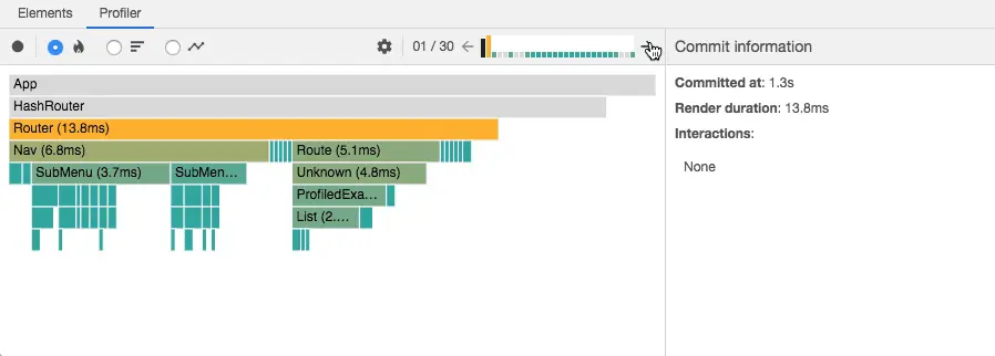 Navigate between interactions and commits