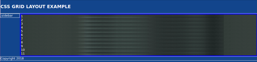 A gallery of items organized as vertical blocks