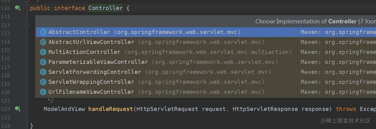 spring mvc Controller 提供的实现类