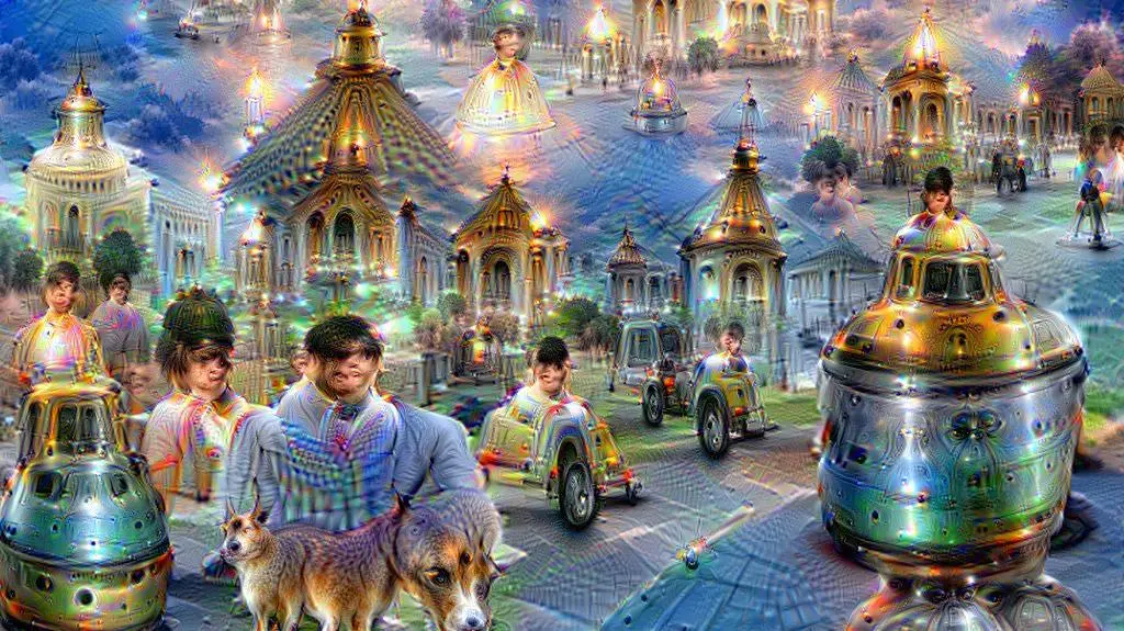 DeepDream处理之后的天空