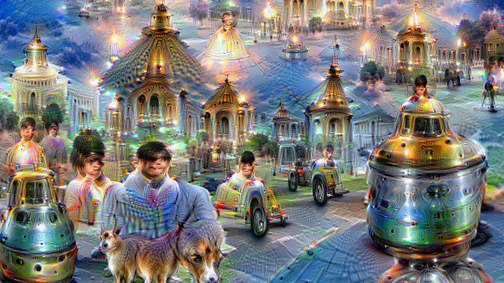 DeepDream处理之后的天空