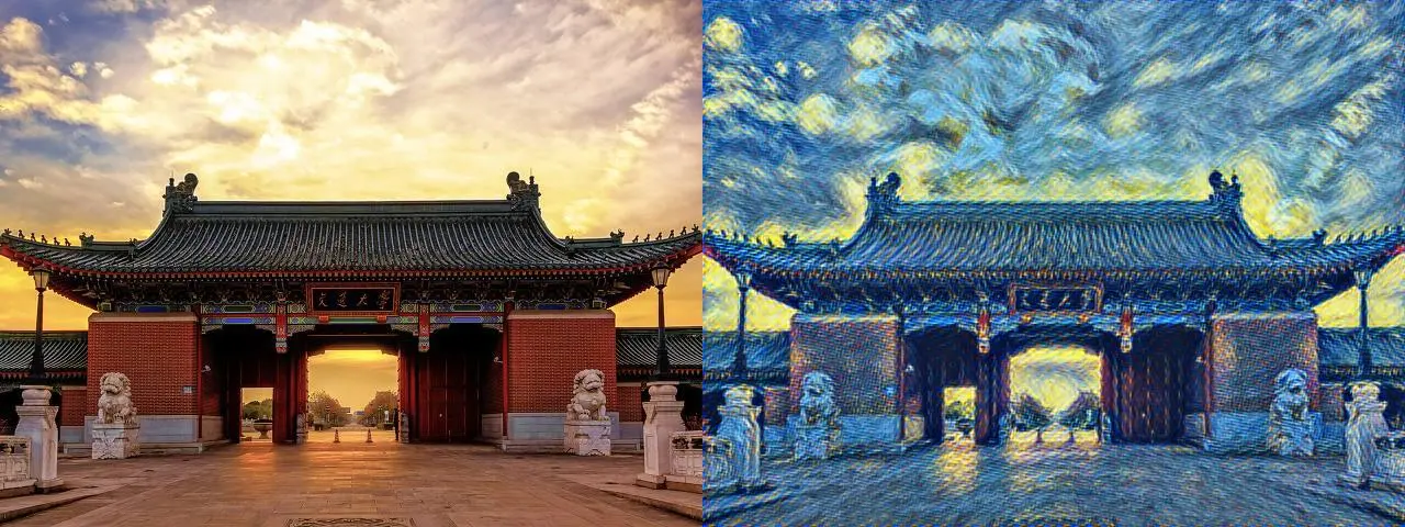 星空风格迁移结果