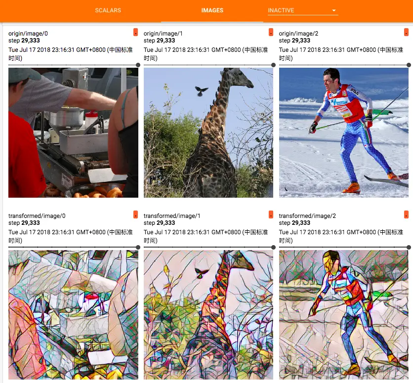 快速图像风格迁移tensorboard图像监测