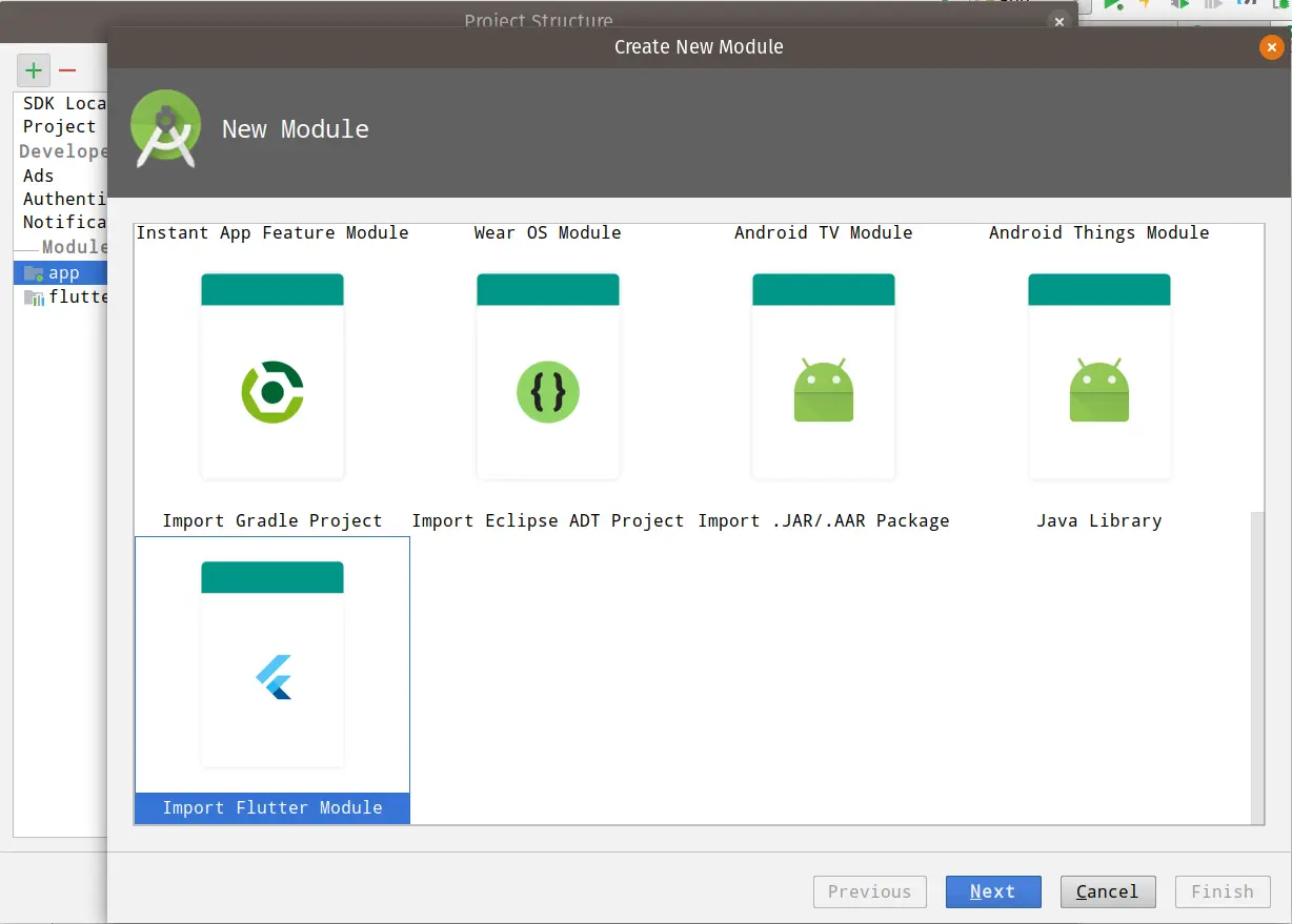 添加flutter module