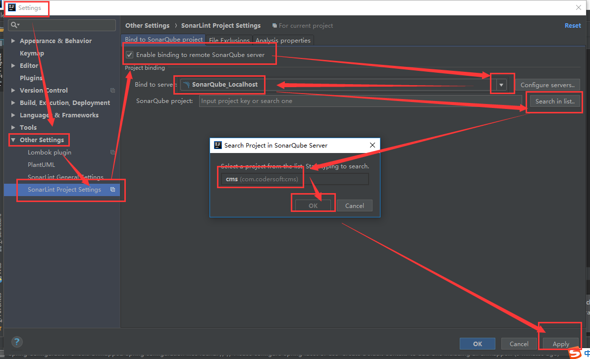 IDEA SonarLint绑定远端项目