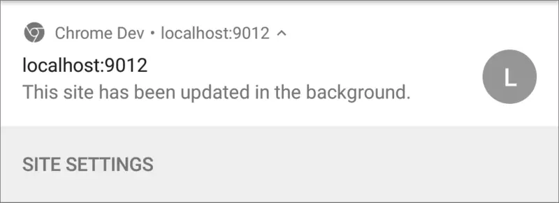 An Image of the default notification in Chrome