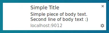 Notification with title and body text on Chrome on Linux.