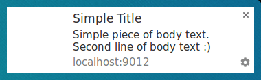 Notification with title and body text on Chrome on Linux.